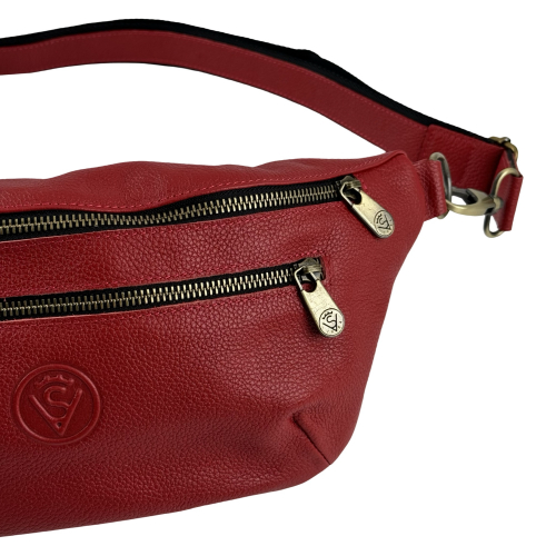 Сумка крос боді жіноча шкіряна Vittorio Safino VS 055 червона Корсика