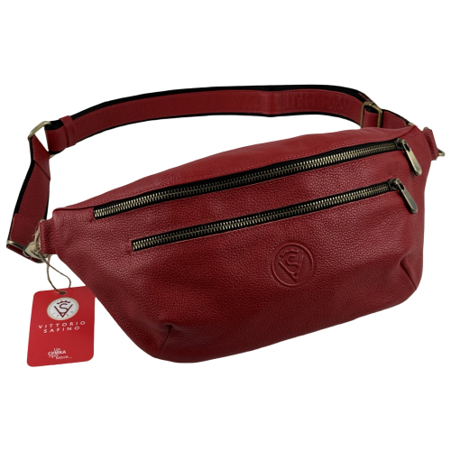 Сумка крос боді жіноча шкіряна Vittorio Safino VS 055 червона Корсика