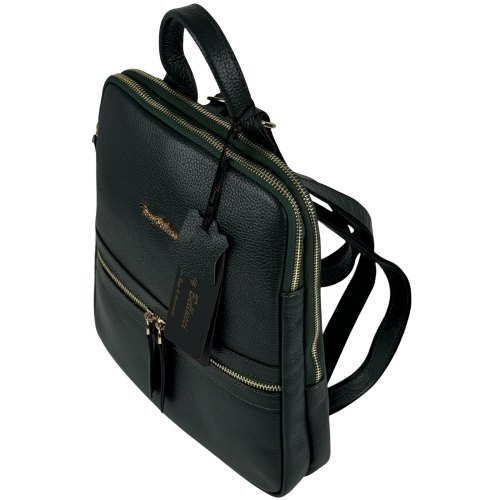 Рюкзак жіночий шкіряний Tony Bellucci 0900-1005 темно-зелений