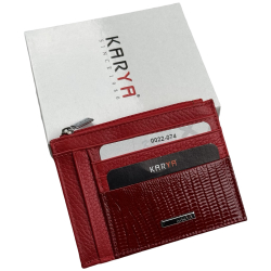 Кошелек картхолдер кожаный Karya 0022-074 красный