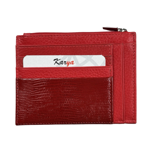 Кошелек картхолдер кожаный Karya 0022-074 красный