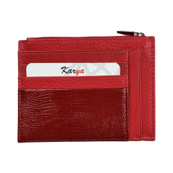 Кошелек картхолдер кожаный Karya 0022-074 красный