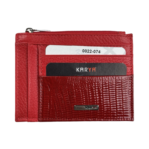 Кошелек картхолдер кожаный Karya 0022-074 красный