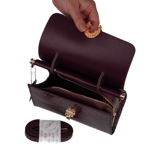 Сумка жіноча шкіряна лакована Karya 5075-561 марсала