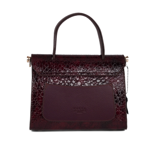 Сумка жіноча шкіряна лакована Karya 5075-561 марсала