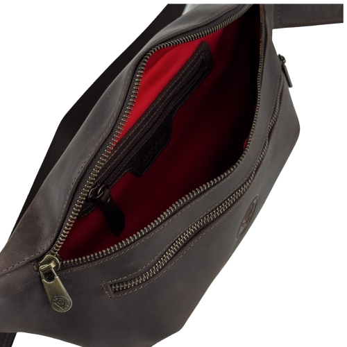 Сумка крос боді чоловіча шкіряна Vittorio Safino VS 055 коричнева Крейзі