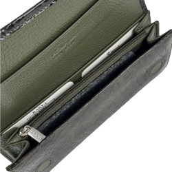 Кошелек женский кожаный лакированный Karya 1071-575 хаки