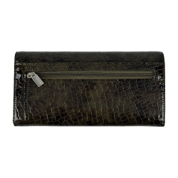 Кошелек женский кожаный лакированный Karya 1071-575 хаки