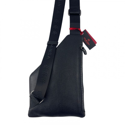 Сумка мужская через плечо кожаная Eminsa 6226 18-1 черная