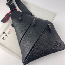 Сумка мужская через плечо кожаная Eminsa 6226 18-1 черная