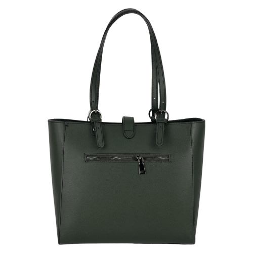 Сумка женская кожаная Genuine Leather 05415 PL14 темно-зеленая