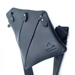 Сумка чоловіча через плече шкіряна Eminsa 6226 18-1 чорна