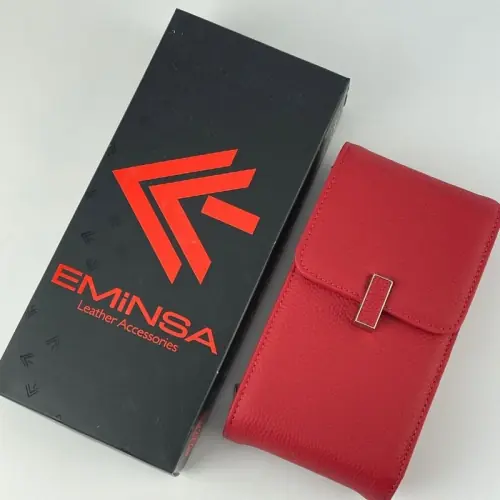 Сумка через плечо женская кожаная Eminsa 40241 9-5 красная