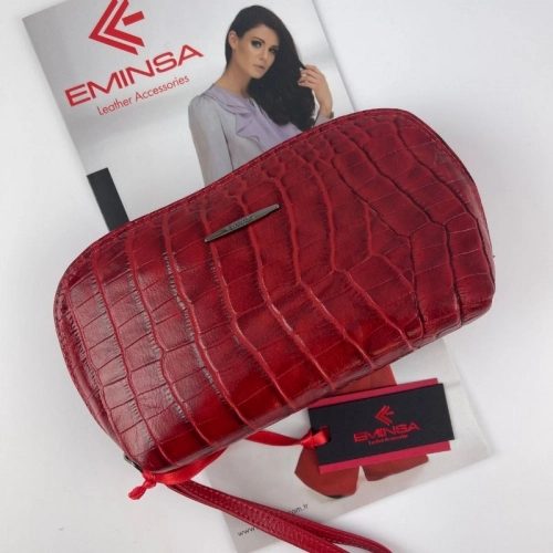 Косметичка женская кожаная Eminsa 2071 4-5 красная