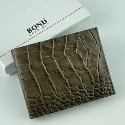 Кошелек мужской под крокодиловую кожу Bond 540-354 оливковый