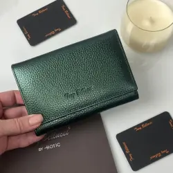 Гаманець жіночий шкіряний сталевий Tony Bellucci 863-1040 темно-зелений
