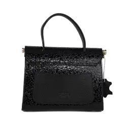 Сумка жіноча шкіряна лакована Karya 5075-558 чорна