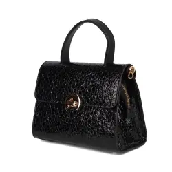 Сумка жіноча шкіряна лакована Karya 5075-558 чорна
