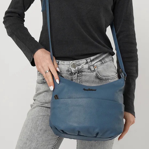 Сумка жіноча шкіряна Tony Bellucci 0072-215 блакитна