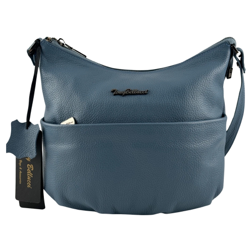 Сумка жіноча шкіряна Tony Bellucci 0072-215 блакитна