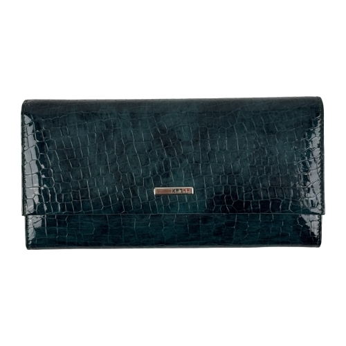 Кошелек женский кожаный лакированный Karya 1071-576 изумрудный