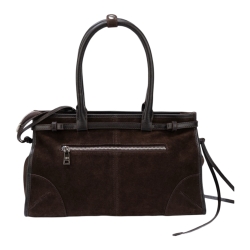 Сумка-тоут женская замшевая Enzo Nori EN1089-1100-KR4 темно-коричневая