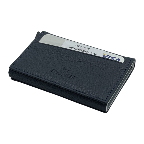 Визитница-картхолдер кожаная Eminsa 1620 18-19 темно-синяя