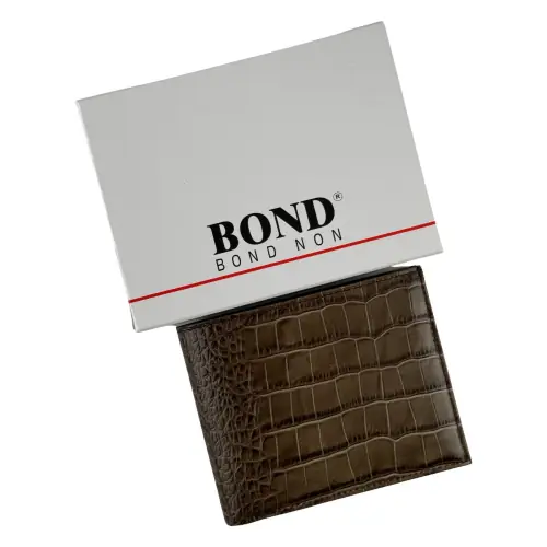 Кошелек мужской под крокодиловую кожу Bond 519-354 оливковый