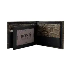 Кошелек мужской под крокодиловую кожу Bond 519-354 оливковый