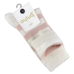 Носки женские Aytug 48003 высокие молочные с бежевым Size 36-40