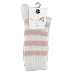 Носки женские Aytug 48003 высокие молочные с бежевым Size 36-40