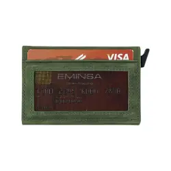 Визитница-картхолдер кожаная Eminsa 1620 27-16 оливковая