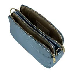 Сумка жіноча шкіряна Genuine Leather 05931 DL92 блакитна