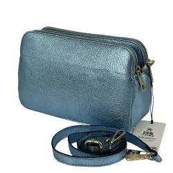 Сумка жіноча шкіряна Genuine Leather 05931 DL92 блакитна