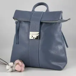 Рюкзак жіночий шкіряний Genuine Leather 638301 блакитний