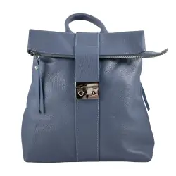 Рюкзак жіночий шкіряний Genuine Leather 638301 блакитний