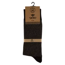 Шкарпетки чоловічі Urart Cotton 7451 (принт ромби) високі коричневі Size 41-45