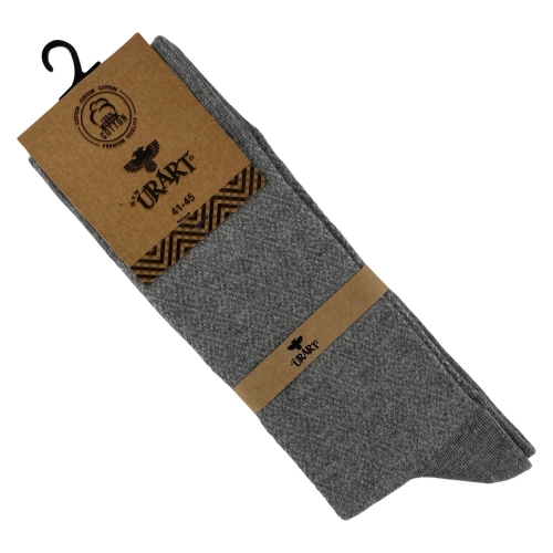 Носки мужские Urart Cotton 7451 (принт ромбы) высокие светло-серые Size 41-45
