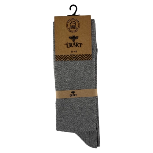 Носки мужские Urart Cotton 7451 (принт ромбы) высокие светло-серые Size 41-45