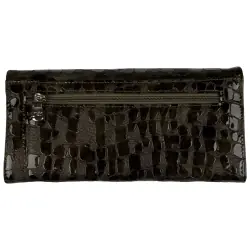 Кошелек женский кожаный лакированный Karya 1159-592 хаки