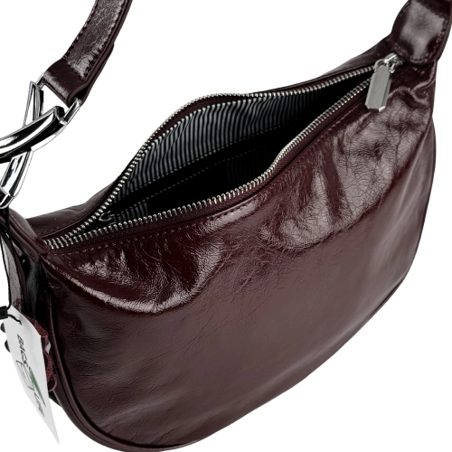 Сумка женская кожаная лакированная Bags4Life 55612 бордовая