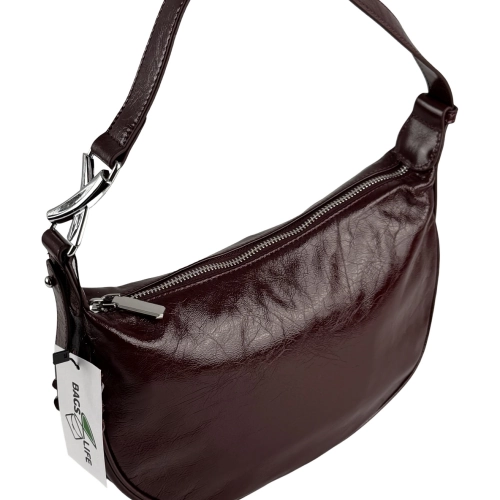 Сумка женская кожаная лакированная Bags4Life 55612 бордовая