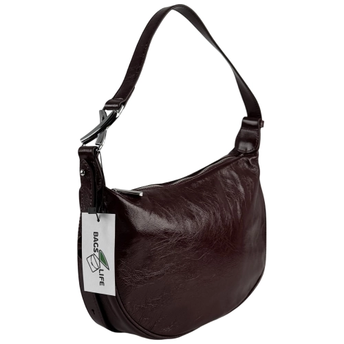 Сумка женская кожаная лакированная Bags4Life 55612 бордовая