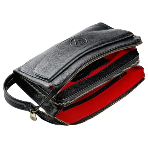 Клатч-барсетка чоловіча шкіряна Vittorio Safino VS 116 чорна Корсика