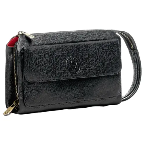 Клатч-барсетка чоловіча шкіряна Vittorio Safino VS 116 чорна Корсика