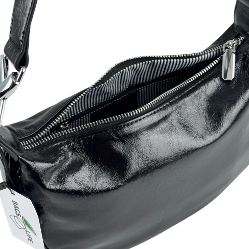 Сумка женская кожаная лакированная Bags4Life 55612 черная