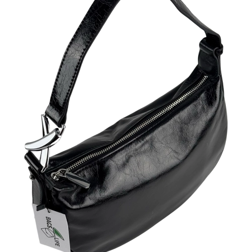 Сумка женская кожаная лакированная Bags4Life 55612 черная