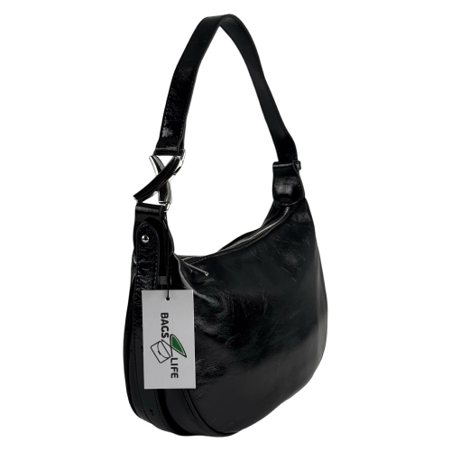 Сумка женская кожаная лакированная Bags4Life 55612 черная