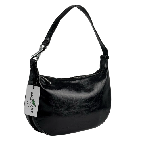 Сумка женская кожаная лакированная Bags4Life 55612 черная