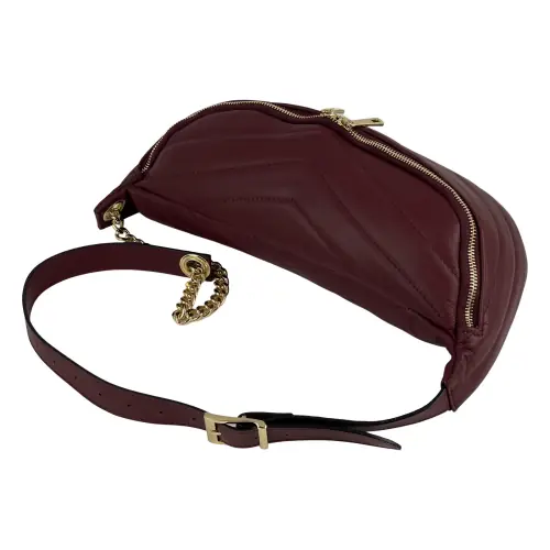 Сумка кросс-боди женская кожаная Genuine Leather 1035 винная